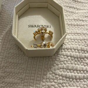 Swarovski earrings with box, bag and ribbons